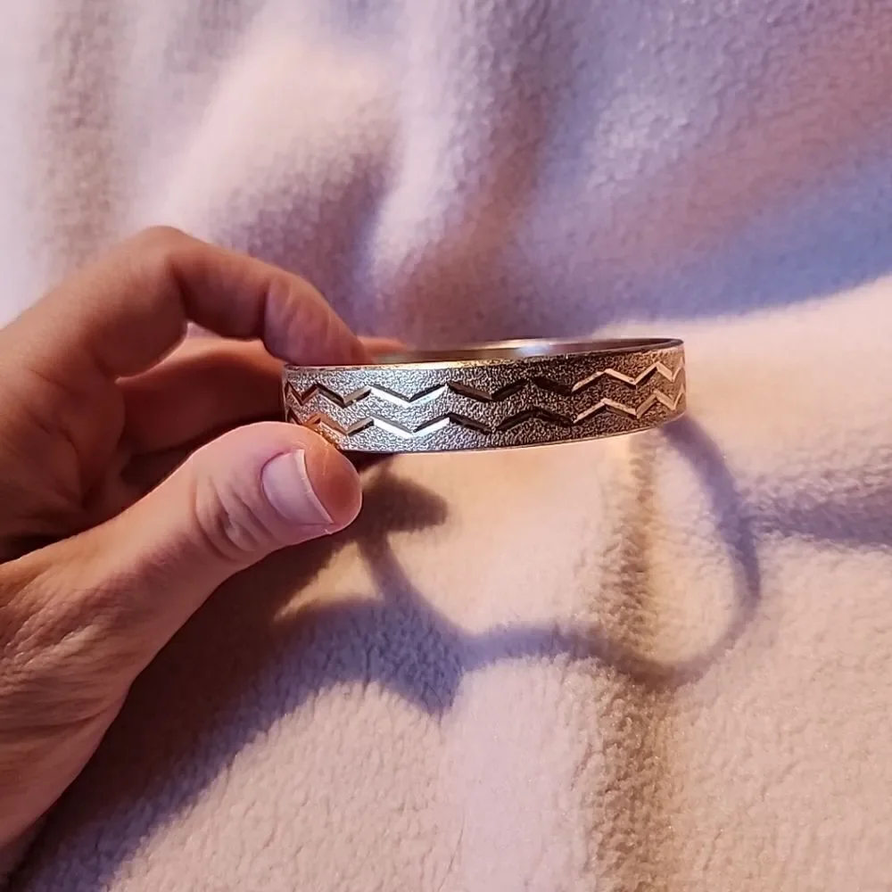 Vintage Silver Color Bangle Bracelet Marked W Germany NICE Bangle Bracelet